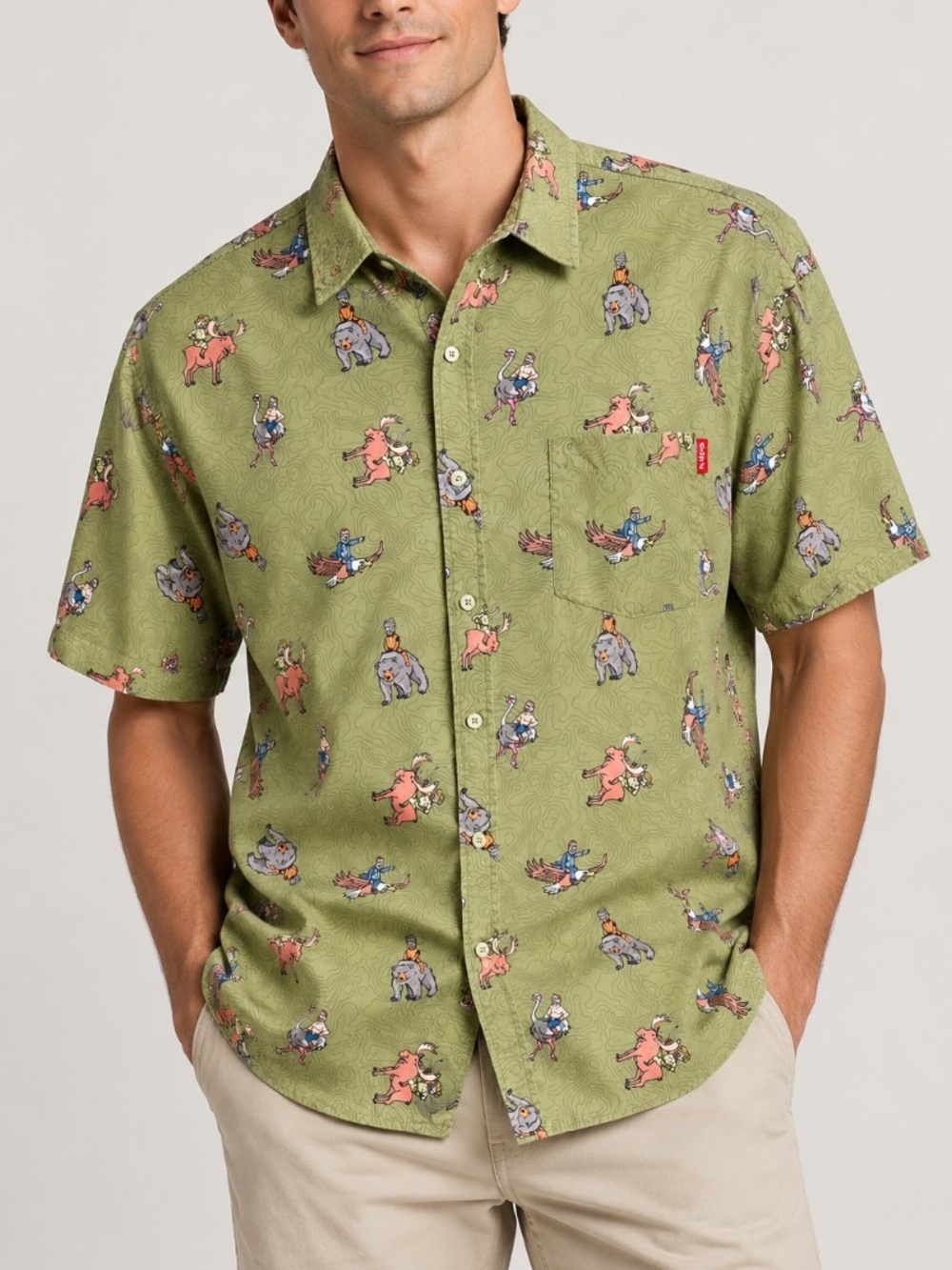 RSVLTS x The Sandlot Teddy Riding Things Kunuflex Roosevelt Mens Green Shirt XXL